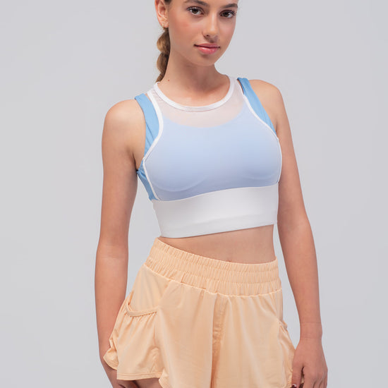 top de running azul de alta sujeción para mujer, Golovy