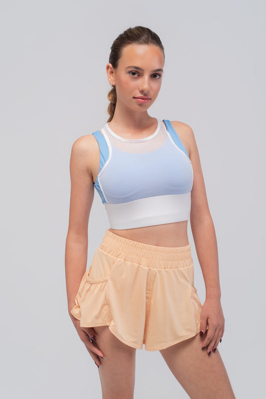 top de running azul de alta sujeción para mujer, Golovy