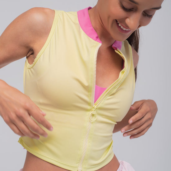 top deportivo verde lima con cremallera para mujer, Golovy